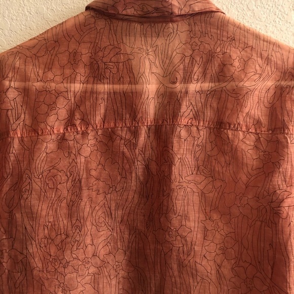 chico's Peach Button Down Top Size 1 - Picture 7 of 8